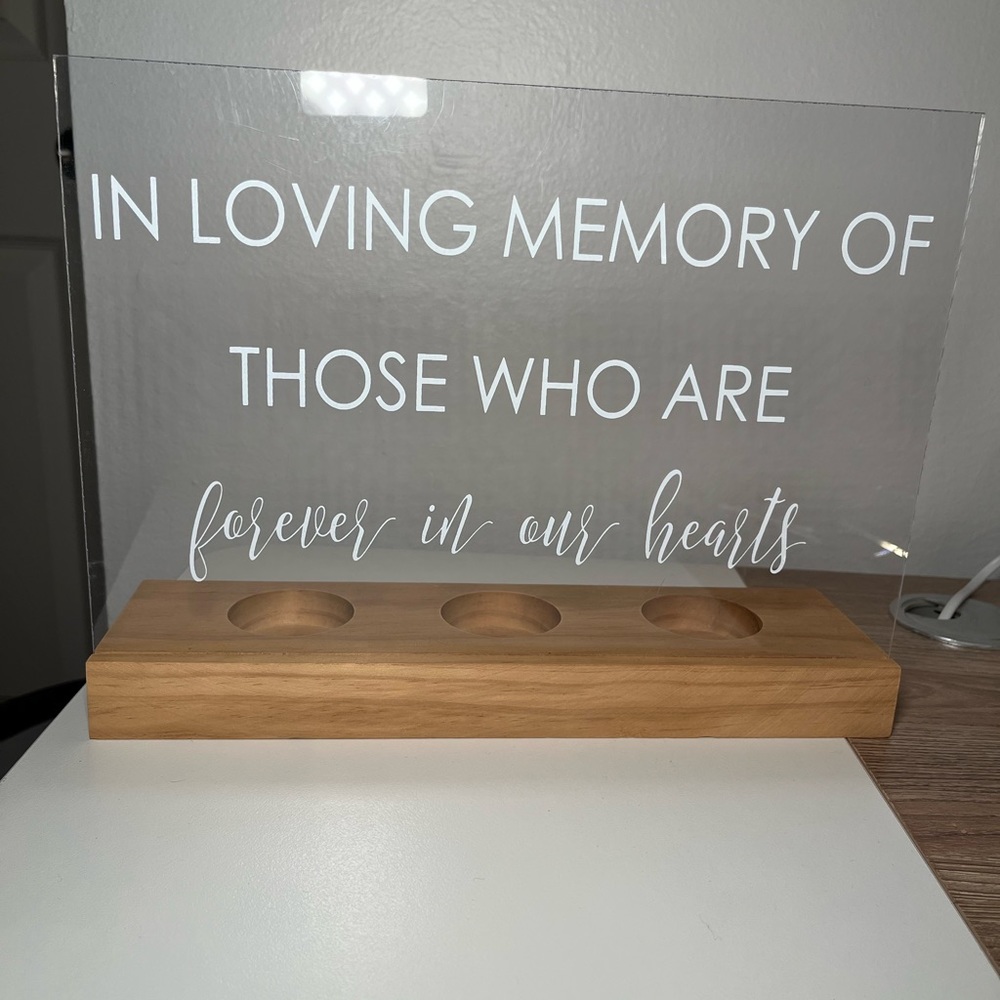 Sign for lost loved ones. Candles not included.